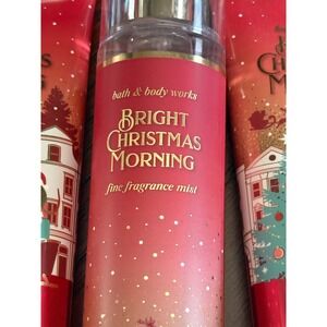 BRIGHT CHRISTMAS MORNING LOT of 3, 1 Mist 2  body cream shea New Bath Body Work